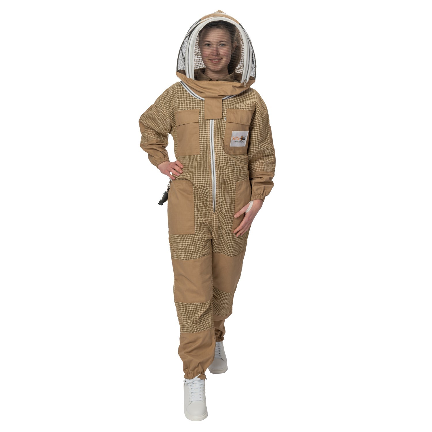  bee keeping suit brown three layer bee suit protection  by safta bee uk