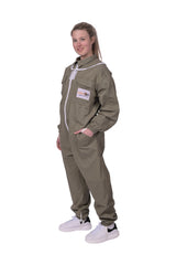 Beekeeper Suit Olive Cotton Professional Beekeeping Suit With Sting Proof Veil Saftabee